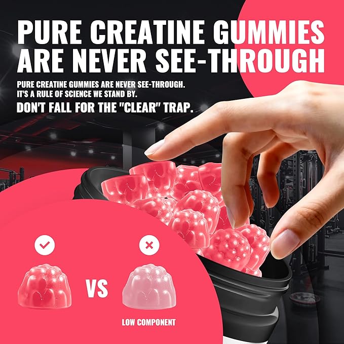Natures Aid NSF Certified Creatine Gummy 5g - Creatine Monohydrate Gummies – Pre-Workout Energy & Muscle Growth Support for Men & Women | Peach Electrolyte Gummies (135 Count)