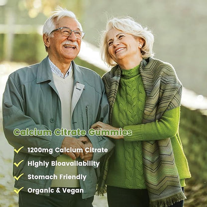 Calcium Citrate 1200mg with Vitamin D3, Calcium Gummies for Women, Calcium Supplements for Bone, Muscle, Immune Support, Sugar Free, Pineapple Flavor - 60 Gummies