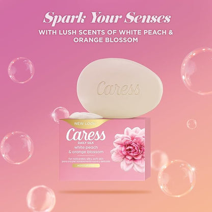 Caress Beauty Bar Soap For Women, Daily Silk With Silk Extract and Floral Oil Essence Moisturizing Body Soap for Silky, Soft Skin, 3.75 oz, 2 Bath Bars