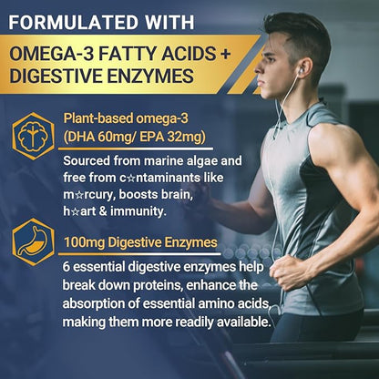 Mens Multivitamins Gummies with Vitamins A C D K E, B Complex, Omega-3, Digestive Enzymes, Lycopene, Calcium, Magnesium, Zinc - Support Brain, Muscle, Energy, Sugar Free, Vegan, 60Cts