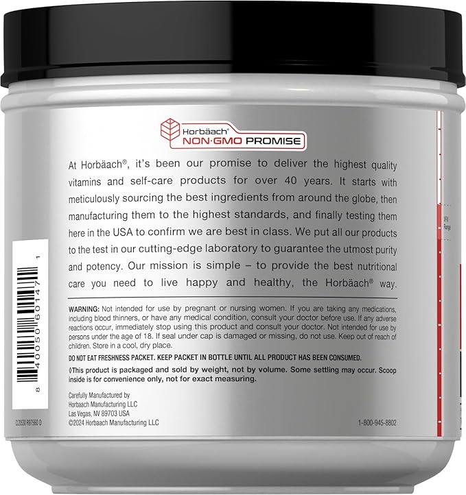 Horbaach Joint Support Supplement Powder | 1 lb | Glucosamine, Chondroitin, MSM & Turmeric | for Men and Women | Non-GMO & Gluten Free