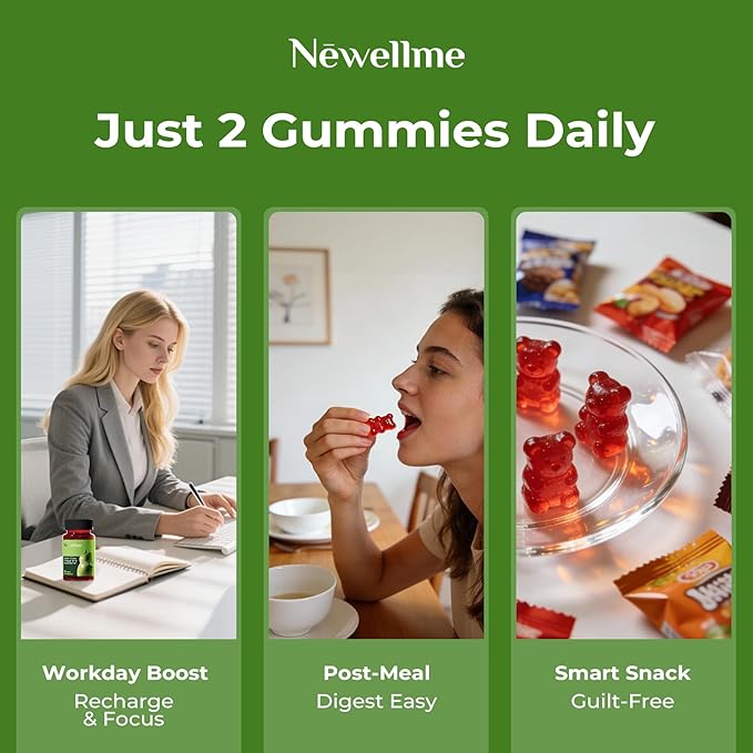 NEWELLME Sugar-Free Apple Cider Vinegar Gummies for Metabolism - 1000mg ACV with The Mother & Vitamin B12 for Energy Support - Vegan, Gluten-Free,180 Counts