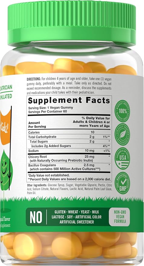 Carlyle Probiotics for Kids | 60 Gummies | Tropical Flavor | Vegan, Non-GMO & Gluten Free Supplement | by Lil' Sprouts