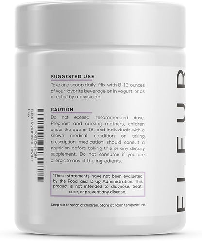 FLEUR Myo-Inositol & D-Chiro Inositol Powder, Hormone Balance and Ovarian Function Support for Women,Supplement for PCOS Symptom Relief, Regulates Menstrual Cycle, Unflavored, 4.34oz (123g)