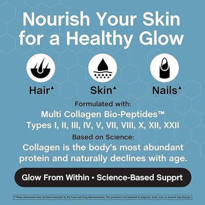 NeoCell Multi Collagen Peptides Capsules | 360 Pills | 10 Types of Advanced Bio-Peptides | Superior Absorption | Grass Fed Complex Supplement | for Women and Men