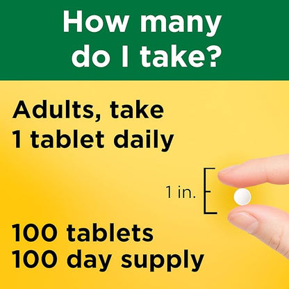 Nature Made Zinc 30 mg, Zinc Supplements for Men & Women, Dietary Supplement for Immune Health and Antioxidant Support, 100 Tablets, 100 Day Supply
