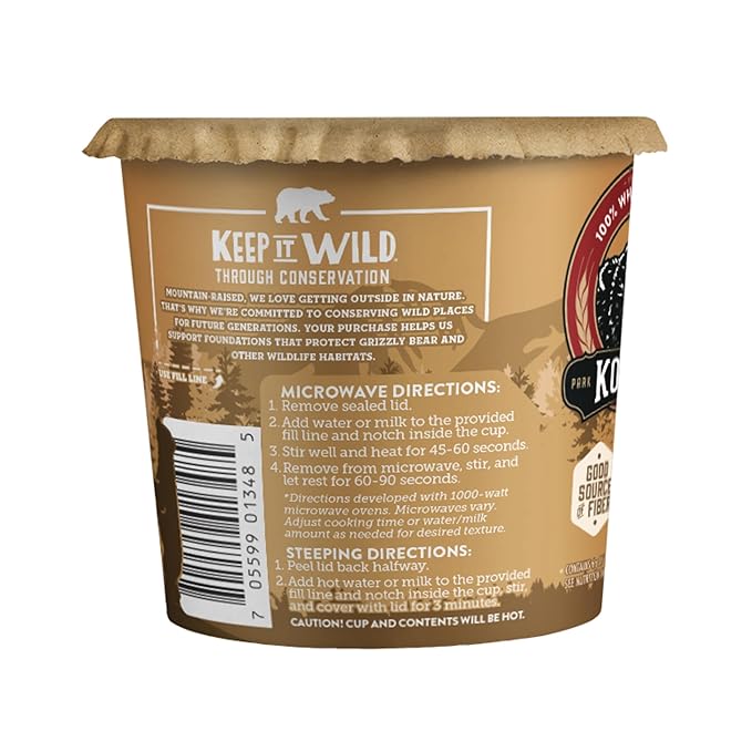 Kodiak Cakes Instant Oatmeal Cups, Peanut Butter Chocolate Chip, High Protein, 100% Whole Grains, (12 cups)