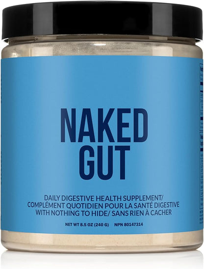 NAKED Gut - Daily Gut Health Supplement - Natural Gut Health Powder for Gut Cleanse, Digestive Support, GMO-Free, Soy-Free, Gluten-Free, Vegan and Hypoallergenic, 40 Servings