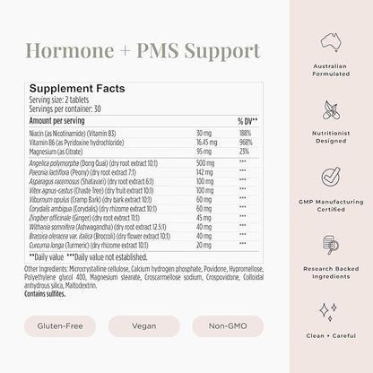 JSHealth Hormone Balance for Women. PMS Support with Vitamins B3, B6, Magnesium. Premenstrual Tension Relief. Nutritionist-Formulated, Vegan (60 Tablets)