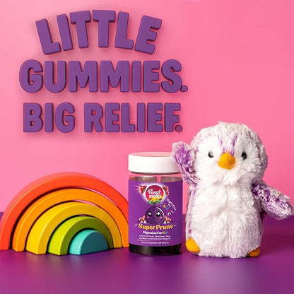Fungiments Super Prune Kids - Great for Constipation Relief - Mushroom Supplement - Turkey Tail Mushrooms, Fiber, Rhubarb, Prunes, Ginger, Chamomile (30 Mushroom Gummies)