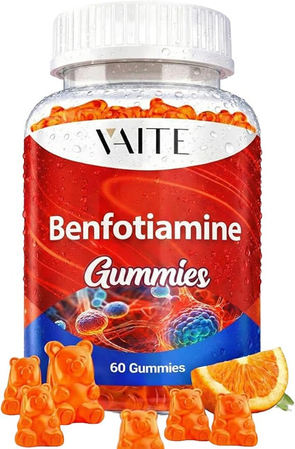Benfotiamine 320mg Gummies with 45mg L-Leucine Supplement: Essential Vitamin B1 Complex for Men and Women, Non-GMO, Vegan & Gluten-Free - Supports Metabolism, Energy & Nervous System Health
