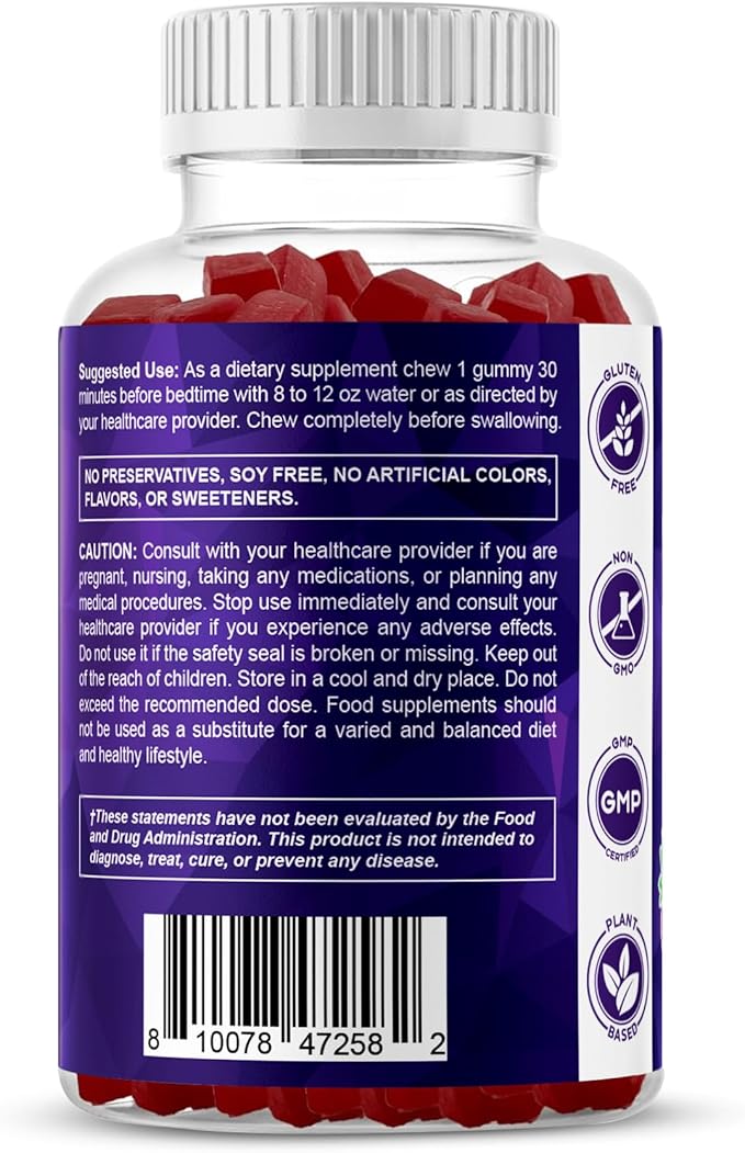 Vitamatic Sugar Free Melatonin 30mg per Gummy - 60 Servings - 60 Vegetarian Gummies - Non-Habit Forming Supplement (60 Count (Pack of 1))
