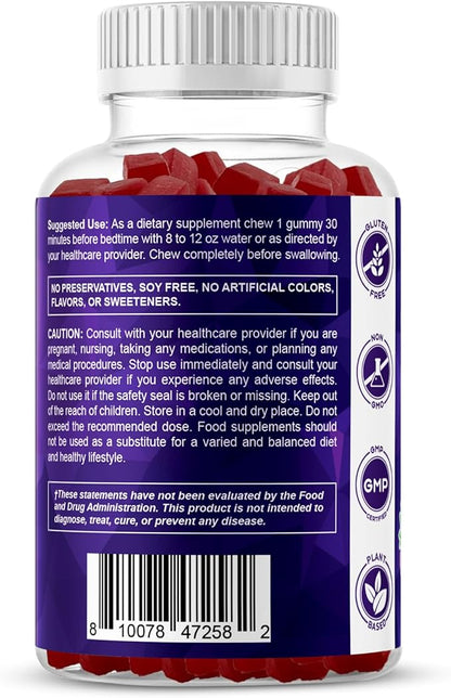 Vitamatic Sugar Free Melatonin 30mg per Gummy - 60 Servings - 60 Vegetarian Gummies - Non-Habit Forming Supplement (60 Count (Pack of 2))