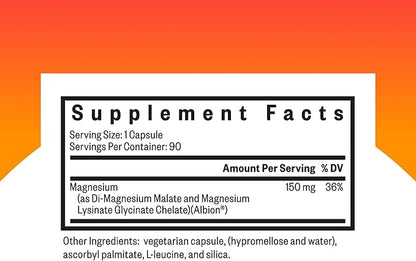 Seeking Health Optimal Magnesium - Mineral Supplement Aids Optimal Magnesium Absorption - Bioavailable Forms of Magnesium for Energy, Sleep & Bone Health Support - 150 mg, 90 Capsules