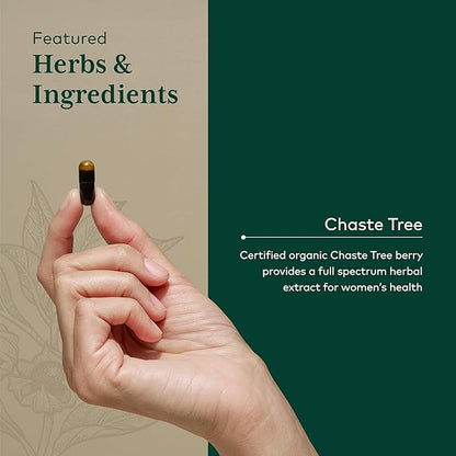 Gaia Herbs Pro Vitex PRO- Supplement Supports Normal Menstrual Cycle & Healthy Menopause* - Progesterone Support Supplement* with Organic Chaste Tree Berry Extract - 60 Liquid Phyto-Caps (30 Servings)