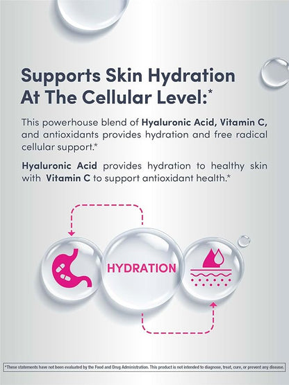 NeoCell Liquid Hyaluronic Acid | 16 fl oz | with Vitamin C | Skin Hydration | Antioxidant Supplement | Blueberry Flavor