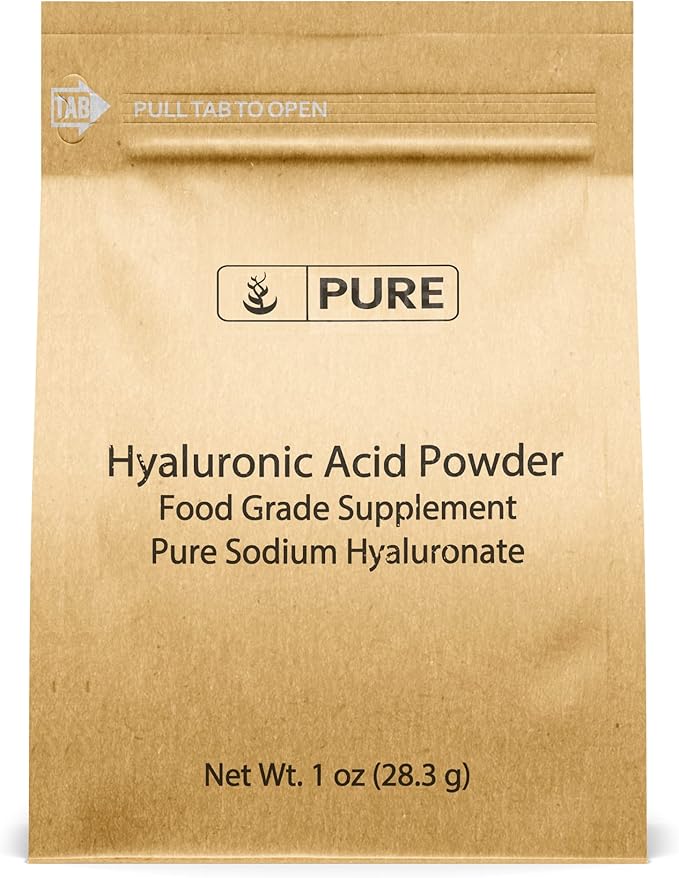 PURE ORIGINAL INGREDIENTS Hyaluronic Acid (1oz) Water Soluble, High Molecular Weight