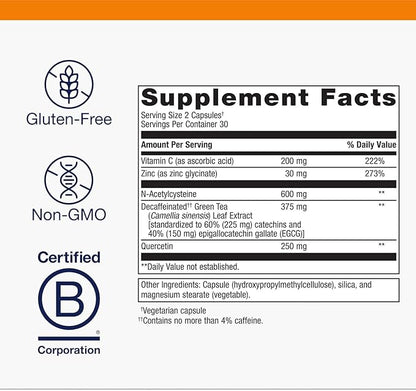 Metagenics Immune Active - Quercetin, NAC, Zinc, EGCG & Vitamin C - Supports Immune Health, Antioxidant Defense & Glutathione Production - Non-GMO & Gluten-Free - 30 Servings