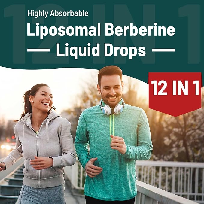 Berberine HCl Drops Supplement - Liposomal Berberine HCl Liquid- 2 fl oz