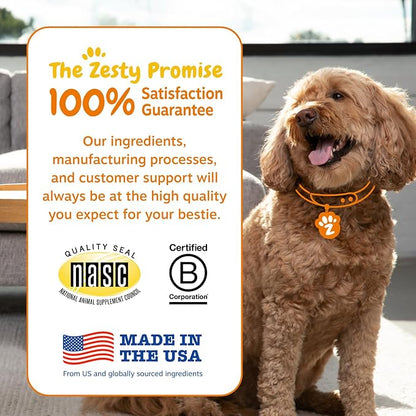 Zesty Paws Probiotics for Dogs, Digestive Enzymes Gut Flora, Digestive Health, Diarrhea & Bowel Support, DE111, Dog Probiotics Soft Chew for Pet Immune System, Chicken, 50 Ct (Pack of 2)