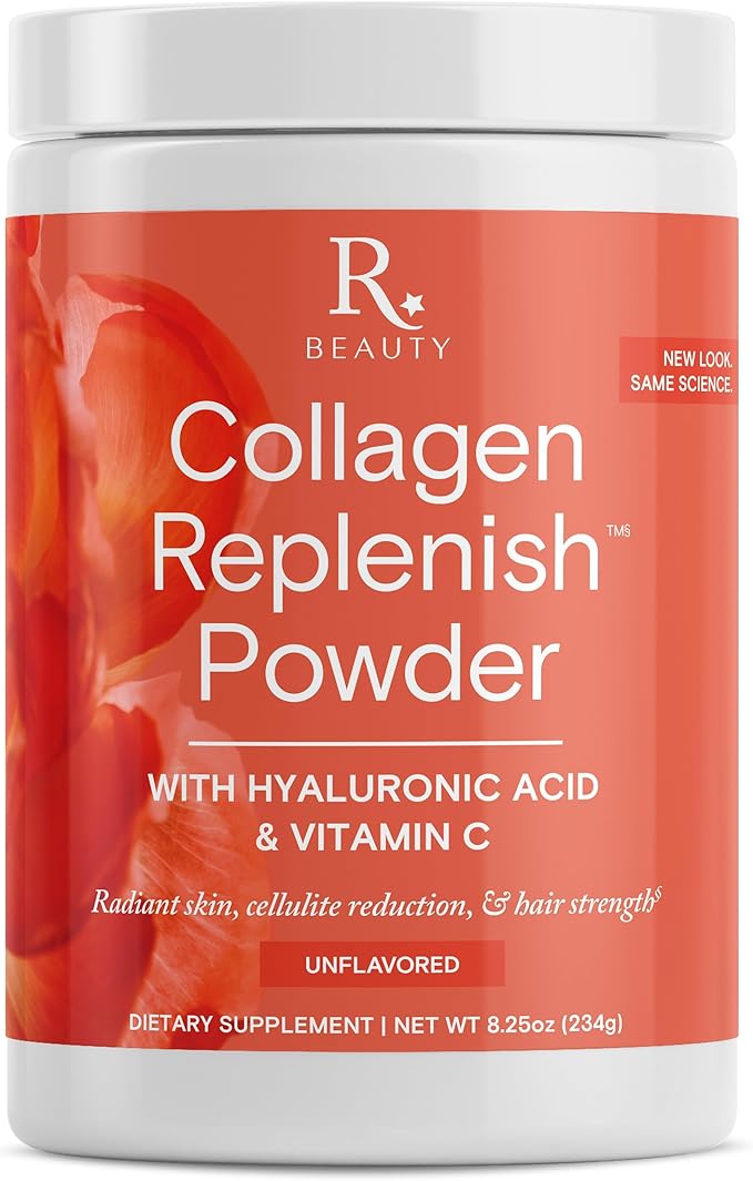 Reserveage Beauty Collagen Replenish Powder - No-Taste Collagen for Radiant Skin & Hair Growth - Mixes Easily in Liquid or Smoothie - 8.25 oz