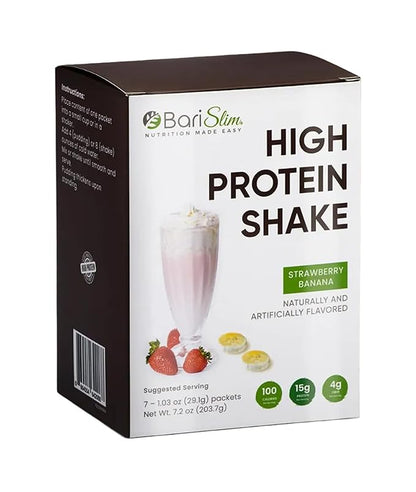 BariSlim High Protein Shake - Delicious & Nutritious Meal Replacement Shake - Low Sugar & Carb - Formulated for Bariatric Patients & Post-Weight Loss Surgery Support | Strawberry Banana Shake (9 oz)