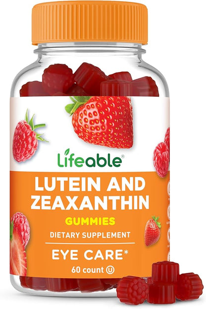 Lifeable Lutein and Zeaxanthin Gummies | Great Tasting Lutein and Zeaxanthin Supplements for Eyes | Vegan and Non GMO Eye Health Gummies | 60 Count