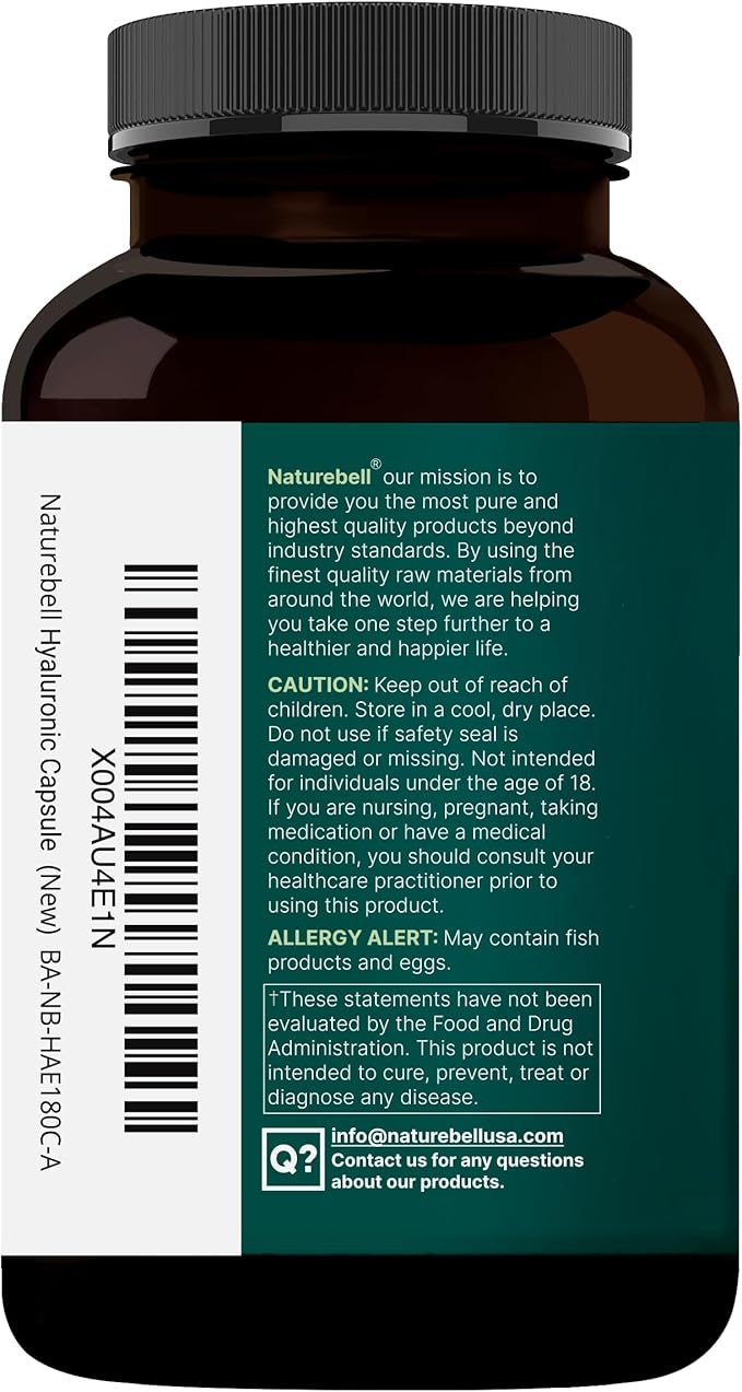 NatureBell 2 Pack Hyaluronic Acid Supplements 2,000 mg | 480 Total Capsules, with MSM & Hydrolyzed Bovine Collagen – 3 in 1 Support for Skin Hydration, Joint Lubrication, Hair, and Eye Health