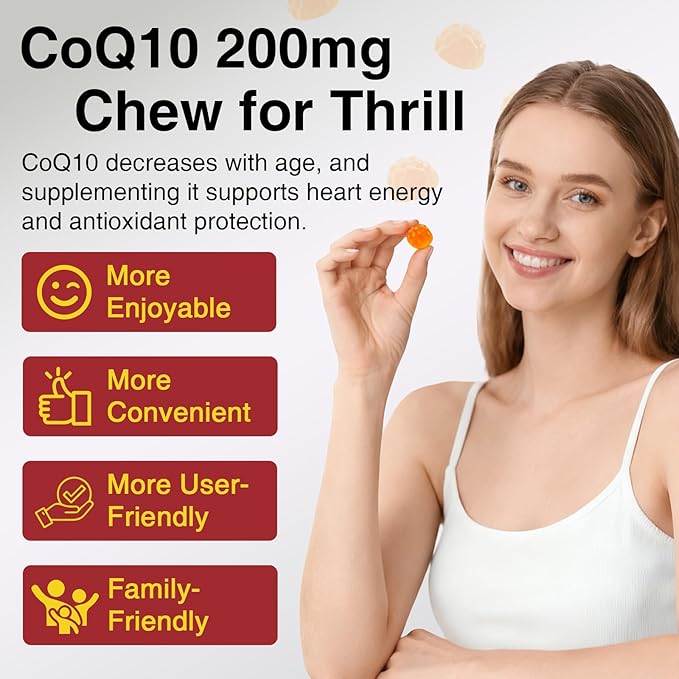 ZEBORA CoQ10 200mg Gummies, High Absorption Coenzyme Q10 Supplements with Omega-3, Heart & Energy Support, Powerful Antioxidant, Orange Flavor, 90 Gummies