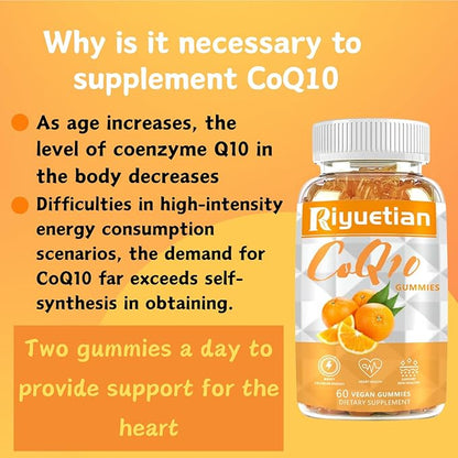 COQ10 Gummies - CoQ10 500mg + Omega-3 EPA/DHA + Magnesium Glycinate + Zinc Citrate, to Support Heart Health, Energy Production, Immune System & Mineral Absorption, 30 Servings