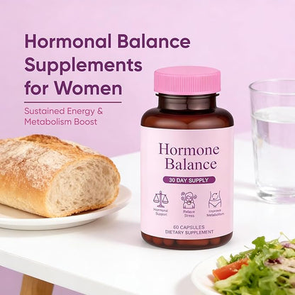 Hormone Balance for Women | Dietary Supplement, Supports Healthy Cortisol Levels & Stress Relief | Mood, Sleep, Energy | Ashwagandha, Ginseng, Maca | 60 Capsules