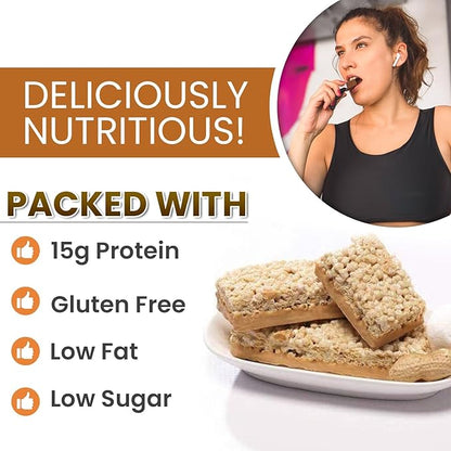 BestMed - High Protein Nutrition Bar - Low-Carb, 15g Protein, Low Sugar, High Fiber, Low Calorie, Meal Replacement Bar (Peanut, 2 Box - 14 Count)