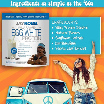 JAYROBB Vanilla Egg White Protein 80 oz, 5 Pound Bag