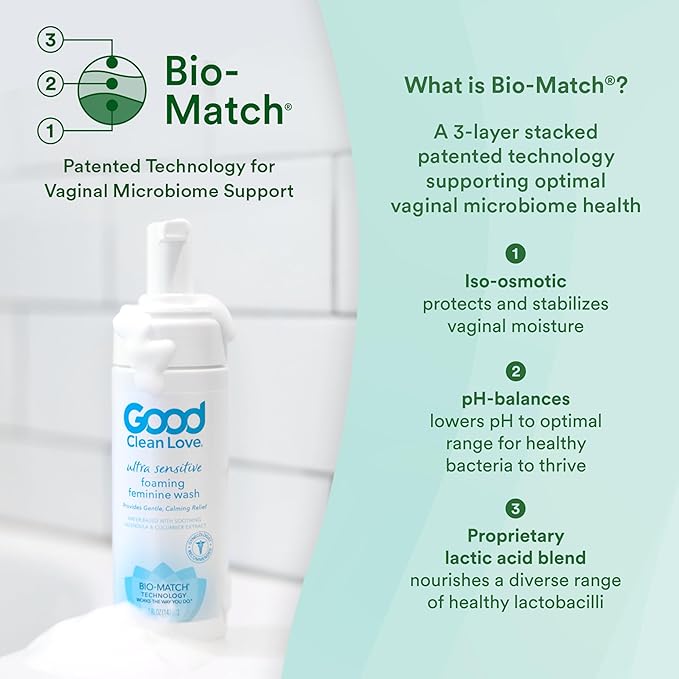 Good Clean Love Ultra Sensitive Foaming pH-Balanced Feminine Wash, Gentle Vaginal Cleanser for Women with Natural Ingredients, Water-Based, Soothing Intimate Feminine Care, 5 Oz (2-Pack)