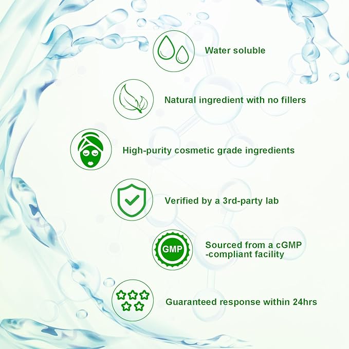 MAYKER Pure Hyaluronic Acid Powder, 0.7 oz | Low Molecular Weight, Cosmetic Grade | For DIY Serums, Creams, Moisturizers | Clear, Watery Texture After Fully Dissolved