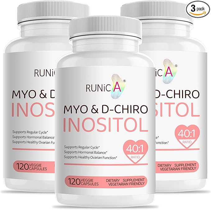 Myo-Inositol & D-Chiro Inositol (40:1 Ratio) - Total Fertility & Reproductive Support for Women - 360 Capsules, 90-Day Ultimate Supply