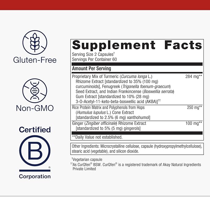 Metagenics Inflavonoid Intensive Care - Curcumin, Boswellia, Ginger & Fenugreek - Supports Joint Comfort, Immune Health & Normal Inflammatory Response - Non-GMO, Gluten-Free, Vegetarian - 120 Capsules