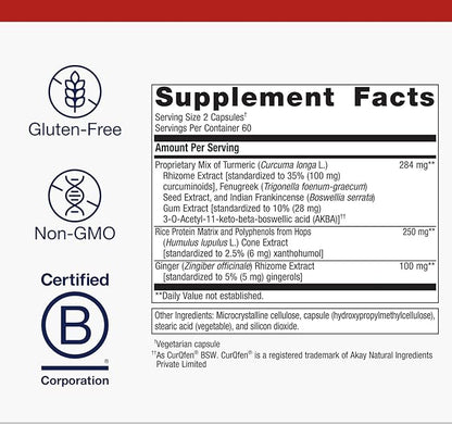 Metagenics Inflavonoid Intensive Care - Curcumin, Boswellia, Ginger & Fenugreek - Supports Joint Comfort, Immune Health & Normal Inflammatory Response - Non-GMO, Gluten-Free, Vegetarian - 120 Capsules