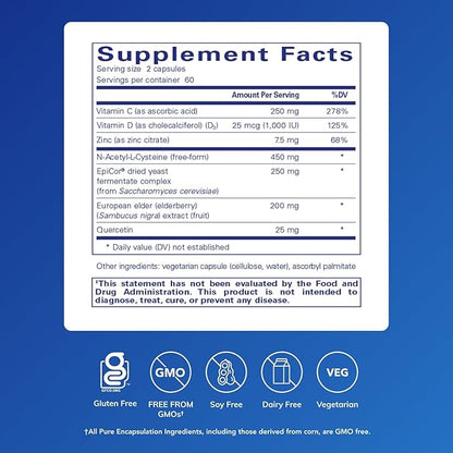 Pure Encapsulations PureDefense with NAC | Enhances First-Line Immune Defense and Upper Respiratory Health | 120 Capsules