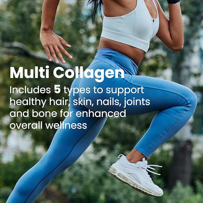 Sanar Naturals Multi Collagen Pills Type I, II, III, V, X | Extra Strength Hair, Nail, Skin, Bone & Joint Support | Hydrolyzed Collagen Supplement for Women and Men | Non-GMO, 150 Capsules