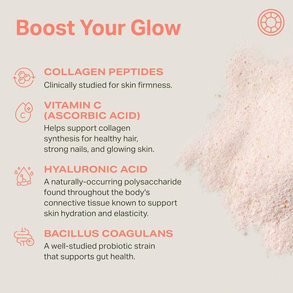Proper, The Corals Daily Glow Beauty Blend - Nutrient Dense Superfood Powder with Collagen Peptides, Hyaluronic Acid Powder, Vitamin C, and MSM. Hair, Skin, Nail Vitamin Supplement for Women & Men