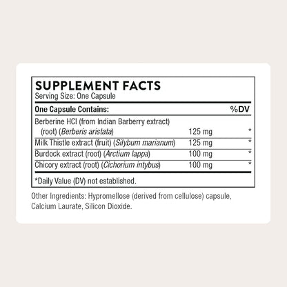 THORNE - Liver Cleanse - Milk Thistle & Berberine Supplement with Burdock & Chicory Extracts - Herbal Blend Supports the Liver’s Natural Detoxification Function* - Third-Party Certified - 60 Capsules