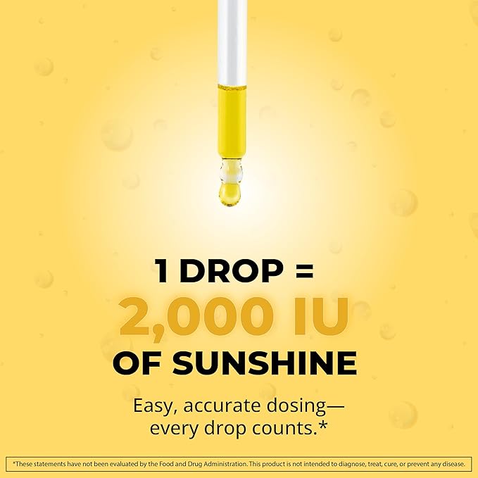 Vitamin D3 K2 Liquid Drops - Liquid Vitamin-D3 2000 IU Per Drop with K2 Supplements for Adults & Kids - Vitamin D K2 MK7 for Healthy Bones, Heart & Immune - 1 Oz Dropper + 900 Days Supply
