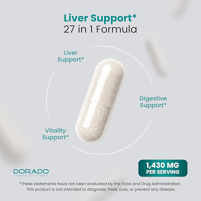 Liver Cleanse Detox & Repair 27 in 1 Formula - Milk Thistle, Dandelion Root, Turmeric, Artichoke Extract & More - Liver Detox Support Supplement - 3rd Party Tested, Vegan Safe & USA Made (60 Count)