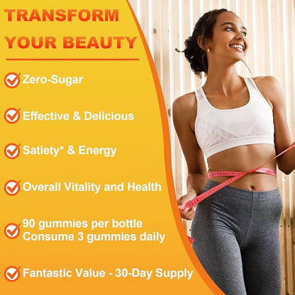 GLP-1 Supplement for Women, 5X GLP-1 Blends with Akkermansia Probiotic & Berberine, 17-in-1 High Efficiency GLP-1 Probiotic Gummies , for Energy, Digestion & Gut, Yuzu Flavor, Sugar Free - 90 Gummies
