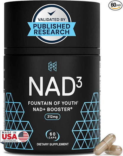 HPN NAD3 Clinical NAD+ Booster, Cellular Health & Natural Energy - NAD Supplement for Healthy Aging, Metabolic Support, NRF2 & Longevity, Nicotinamide Riboside & NMN Alternative, 60ct, 30-Day Supply