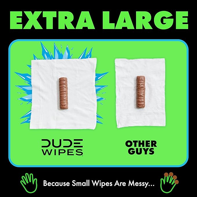 DUDE Wipes MentHOLE XXtreme Flushable Wipes - Menthol Infused Extra-Large Adult Wet Wipes - 1 Pack (48 Count), Travel Pack - Infused with Menthol for a Cooling Sensation - Septic and Sewer Safe