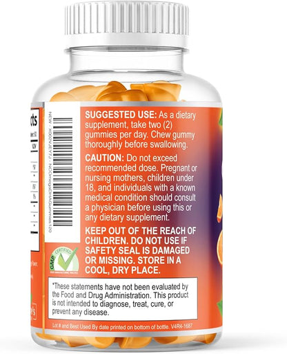 Omega 3 Fish Oil Gummies - Triple Strength Omega3 Gummy - DHA & EPA Fatty Acids for Heart Health, Joint & Brain Support, Nature's High Absorption Omega Fish Oil Supplement, Orange Flavor- 120 Gummies