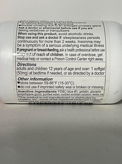 Sleep Aid, Diphenhydramine 50mg, Easy-to-Swallow Softgels, Supports Deeper Restful Sleeping, Non Habit-Forming (220 Counts)