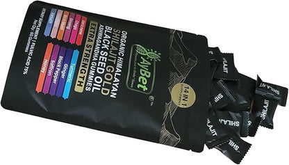 Organic Himalayan Shilajit Gold Gummies for Men and Women, Black Seed Oil, Ashwagandha, Ginseng, Turmeric, Gokshura, Lion's None, Lab Tested,%75 Fulvic Acid, No Sugar Added, Halal, 60Gummy
